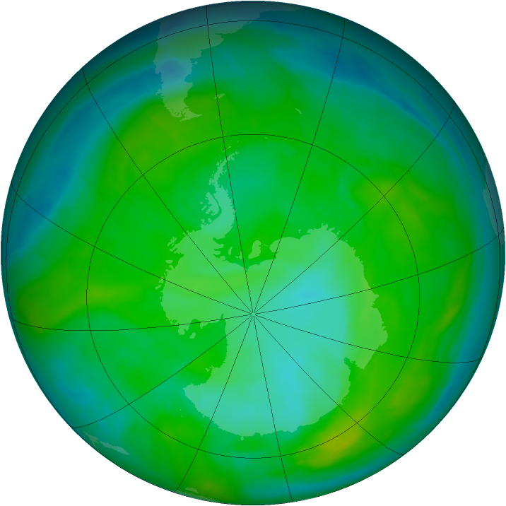 Antarctic ozone map for 18 December 2014